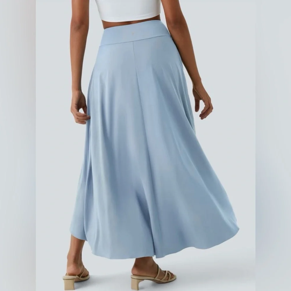 NWT Halara Breezeful High Waisted High Low Ruffle 2-in-1 Flowy Maxi Skirt. X-Lrg